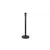 HorecaTraders Afzetpaal voor Koord | Ronde Bol | Zwart | RVS | 100(h) x Ø5,1 cm