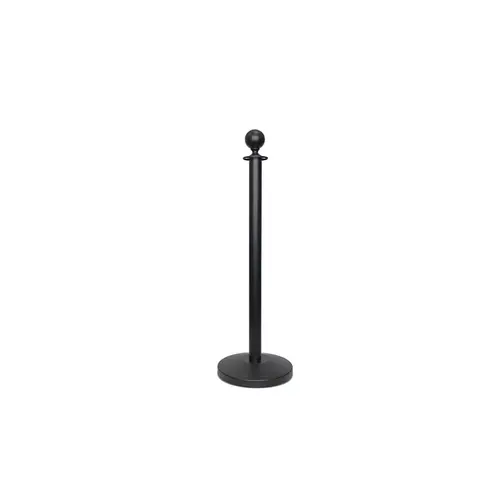  HorecaTraders Barrier Posts Black – Set of 2 – 960 mm – Weighted Flat Base 