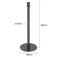 Zwarte Barrièrepalen | Vlakke Basis | Hoogte 96 cm | 2 stuks