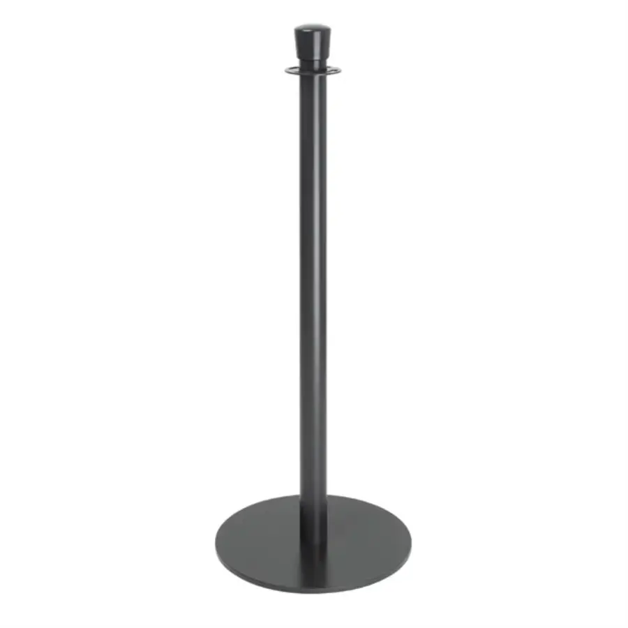 Poteaux de barrière Bolero noirs (2 pièces) – Hauteur 96 cm, Poids 9 kg, Base plate