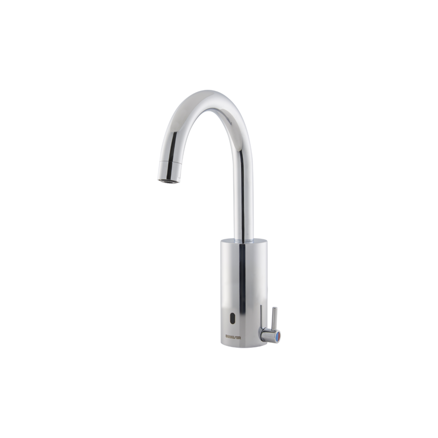 Robinet de lavabo infrarouge haut de gamme - Bec haut - Capteur sans contact - Chrome - 230 V
