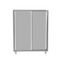 Vorratsschrank aus Edelstahl mit 3 Einlegeböden | 2 Türen | 120 x 60 x 180 cm