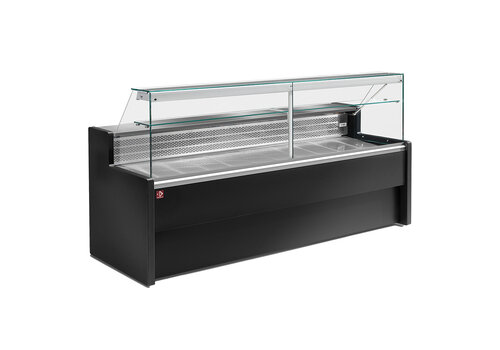  HorecaTraders Statische Toonbankvitrine - 1000mm - +4°/+6°C - RVS Werkblad 