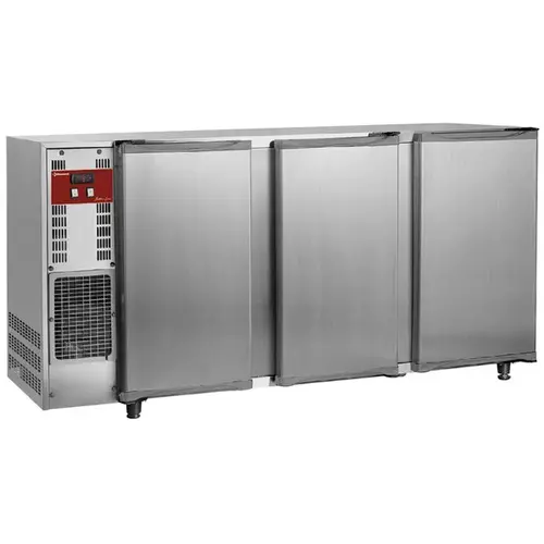  HorecaTraders Flessenkoeler | 3 deurs | RVS | 579L | 230V | +1° +8° | 2065x565x890/905(h)mm 