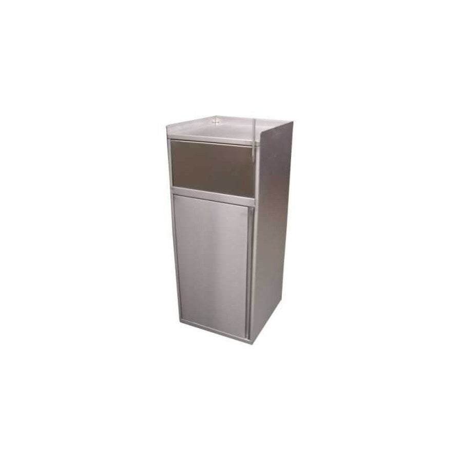 Stainless steel snack pedal waste bin with hinged door | 100L | L 500 x D 510 x H 740 mm