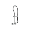 HorecaTraders Pre-rinse shower - Wall mounting - Brushed stainless steel - Including mixer tap - 775mm