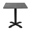 Tabletop - Tempered Glass - Black Brushed - Square - Grey Edge - 700mm