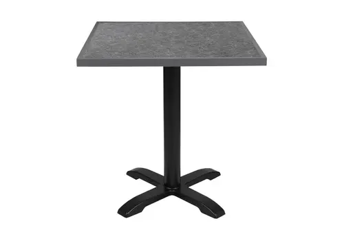  Bolero Tabletop - Tempered Glass - Black Brushed - Square - Grey Edge - 700mm 