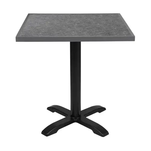  Bolero Tabletop - Tempered Glass - Black Brushed - Square - Grey Edge - 700mm 