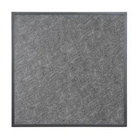 Plateau de table - Verre trempé - Noir brossé - Carré - Bord gris - 700 mm