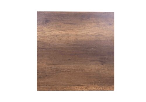  Horeca Traders Tischplatte – Außenbereich – HPL-Holzoptik – Dark Canyon – Quadratisch – 60 x 60 cm 