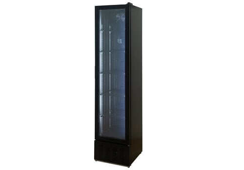  Exquisit Commercial Display Refrigerator | Glass Door | Black | 160 Liters | 435 x 405 x 1775 