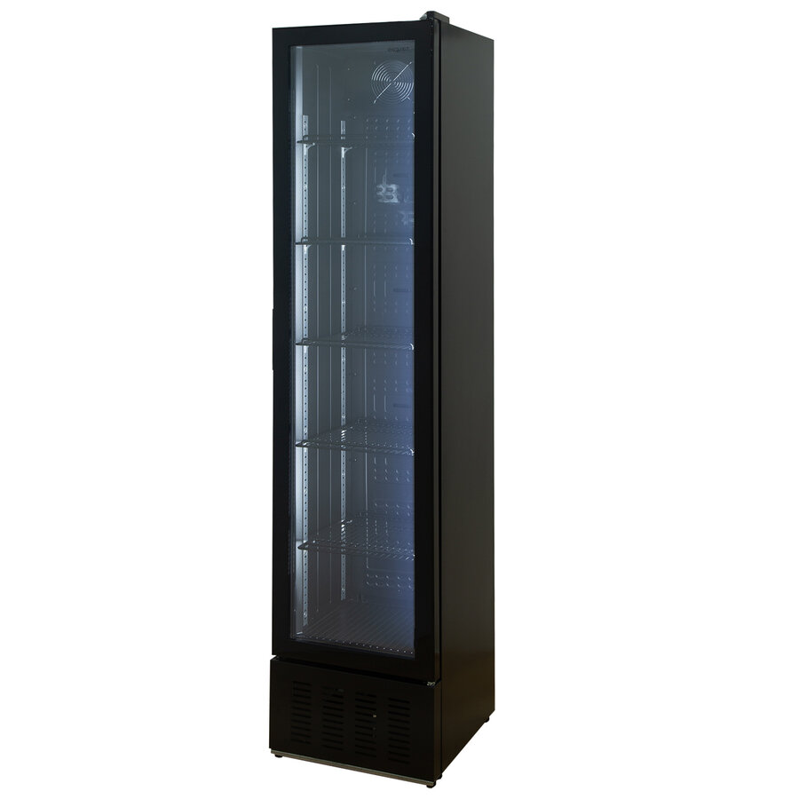 Commercial Display Refrigerator | Glass Door | Black | 160 Liters | 435 x 405 x 1775