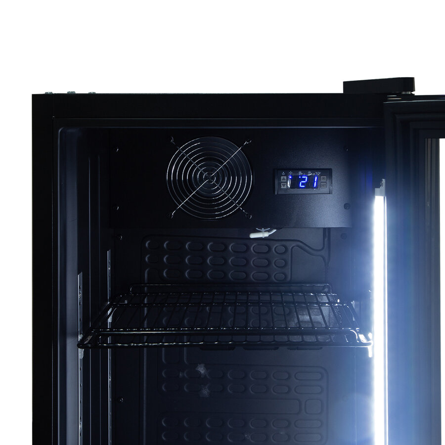 Vitrine réfrigérée commerciale | Porte vitrée | Noir | 160 litres | 435 x 405 x 1775 mm