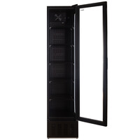 Vitrine réfrigérée commerciale | Porte vitrée | Noir | 160 litres | 435 x 405 x 1775 mm