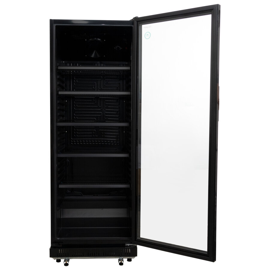 Exquisit ELDC350.3XLB - Réfrigérateur vitrine commercial - Porte vitrée - Noir - 347 litres