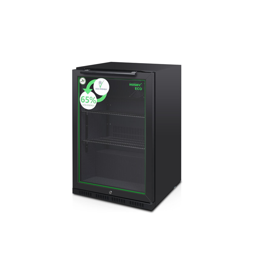 C1H-ECO-865-BK-NL-HU - Extreem Zuinige Backbarkoeler - 1 Deur - Zwart - 130 Liter