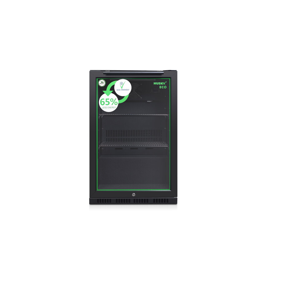 C1H-ECO-865-BK-NL-HU - Réfrigérateur de bar à très faible consommation d'énergie - 1 porte - Noir - 130 litres