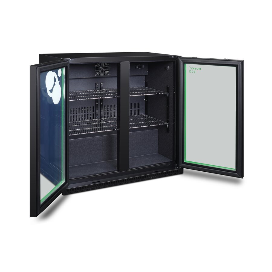 C2H-ECO-865-BK-NL-HU - Réfrigérateur de bar à double porte - Noir - Classe énergétique B - 218 litres