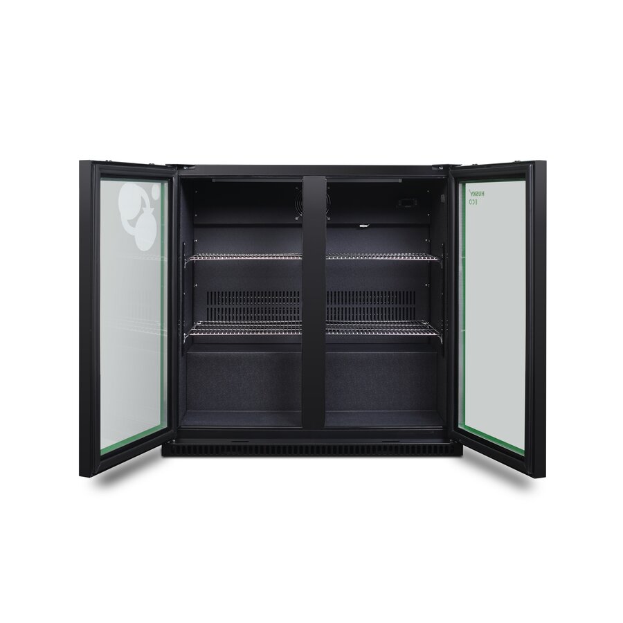 C2H-ECO-865-BK-NL-HU - Doppeltüriger Kühlraum mit Rückwand - Schwarz - Energieklasse B - 218 Liter