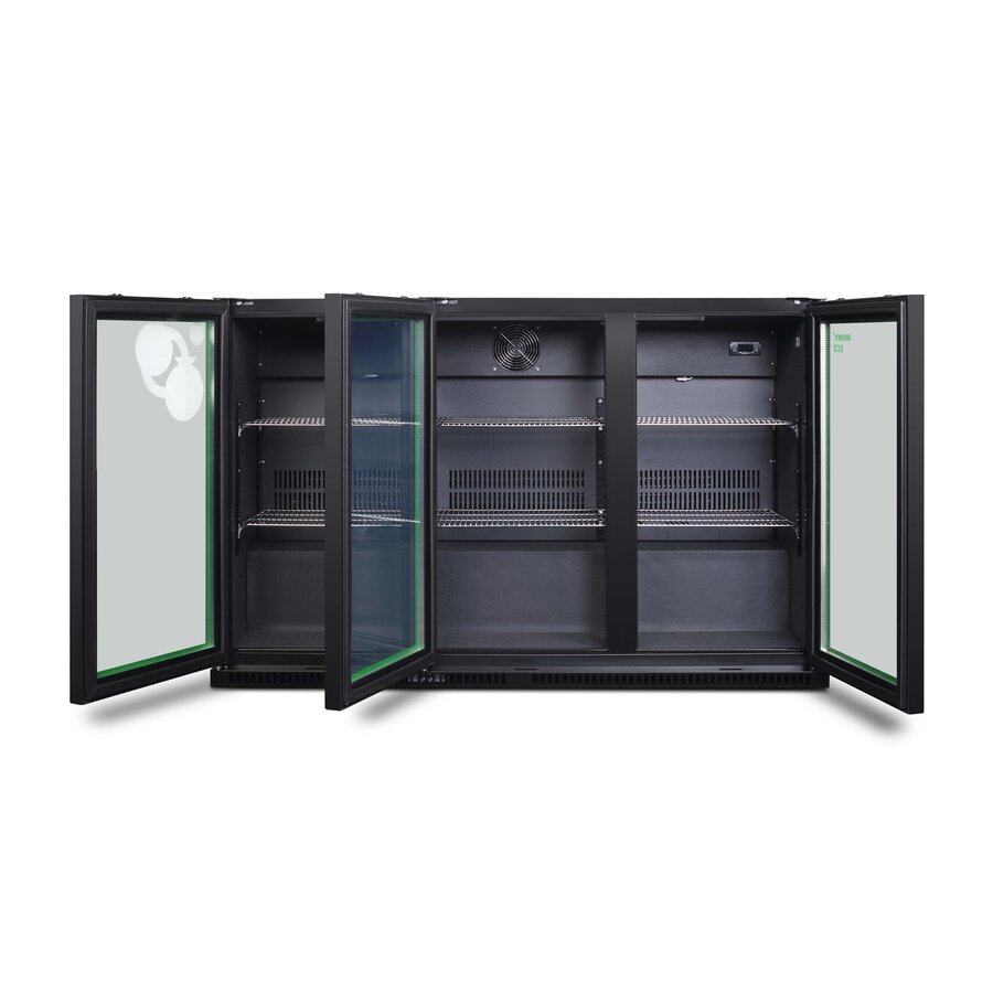 C3H-ECO-865-BK-NL-HU - Réfrigérateur de bar à trois portes - Noir - Classe énergétique B - 350 litres