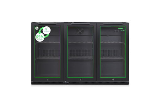  Husky C3H-ECO-865-BK-NL-HU - Réfrigérateur de bar à trois portes - Noir - Classe énergétique B - 350 litres 