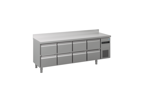  Hoshizaki Établi réfrigéré ADVANCE ACR-225DG-2222-CRC-L2 - 4 sections - 8 tiroirs - Largeur : 225 cm 
