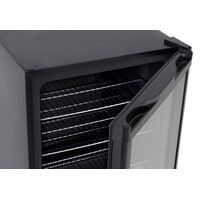 Kühlschrank mit Glastür | Schwarz | Schloss | 130 Liter | 540 x 540 x 840 mm