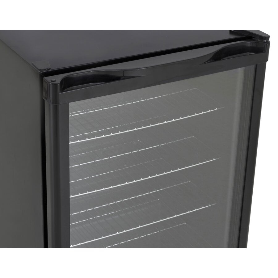 Koelkast met Glasdeur | Zwart | Slot |130 Liter | 540 x 540 x 840 mm