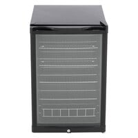 Koelkast met Glasdeur | Zwart | Slot |130 Liter | 540 x 540 x 840 mm