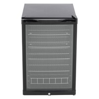 Kühlschrank mit Glastür | Schwarz | Schloss | 130 Liter | 540 x 540 x 840 mm