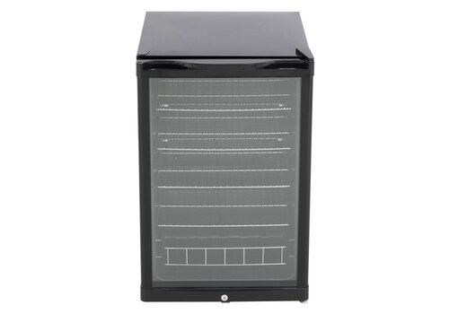  Husky Réfrigérateur à porte vitrée | Noir | Verrouillage | 130 litres | 540 x 540 x 840 mm 