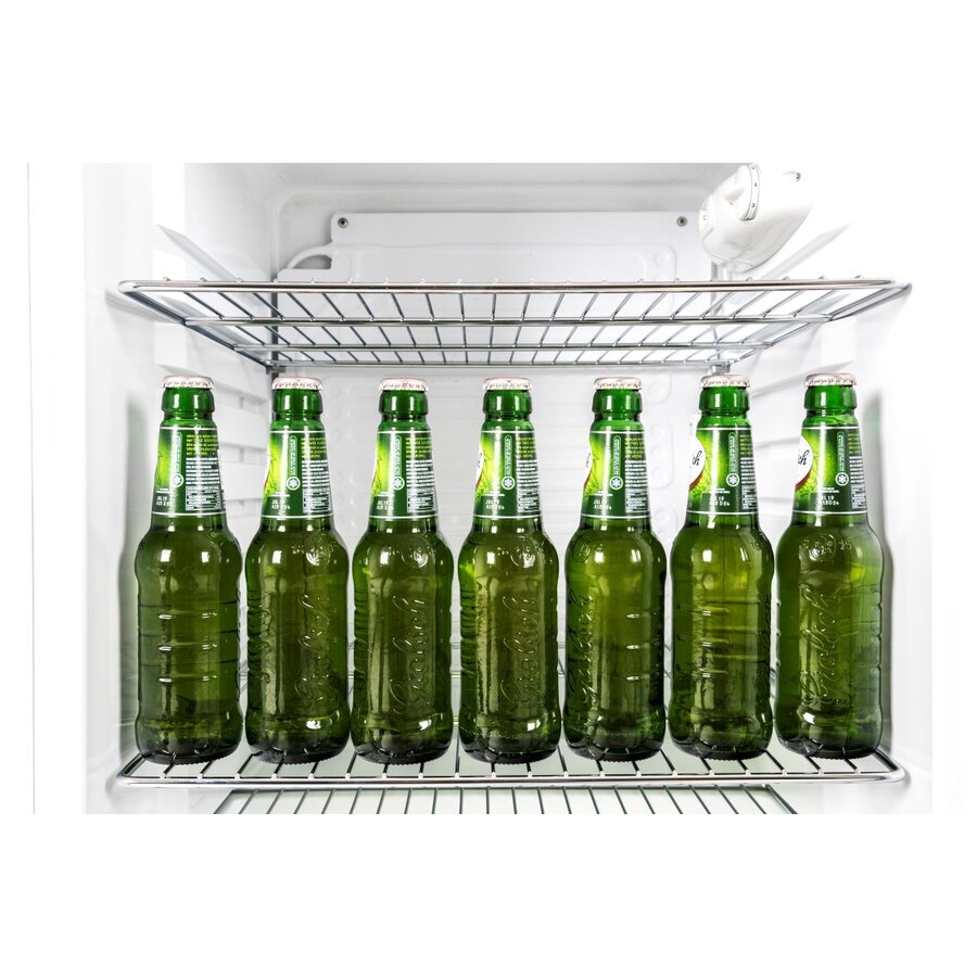 Kühlbox mit Glastür und Schloss – 130 Liter – Weiß – 84 cm hoch