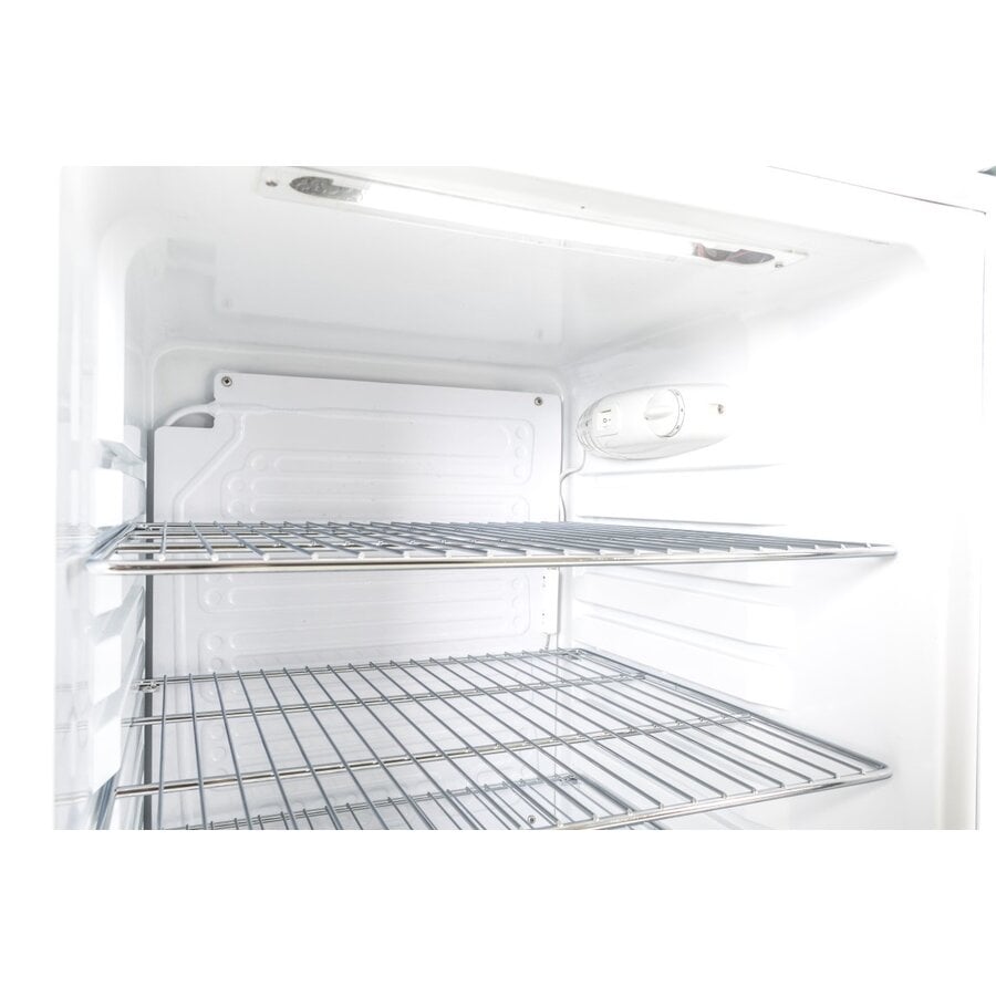 Réfrigérateur à porte vitrée avec serrure - 130 litres - Blanc - Hauteur : 84 cm