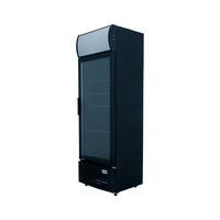 Glass Door Cooler with Display - 300 Liters - Black - 192cm High
