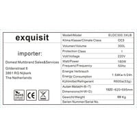 Glasdeurkoeler met Display - 300 Liter - Zwart - 192cm Hoog