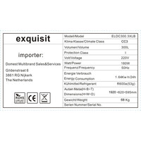 Réfrigérateur à porte vitrée avec vitrine - 300 litres - Noir - Hauteur : 192 cm