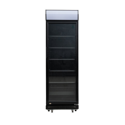  Exquisit Réfrigérateur à porte vitrée avec vitrine - 300 litres - Noir - Hauteur : 192 cm 
