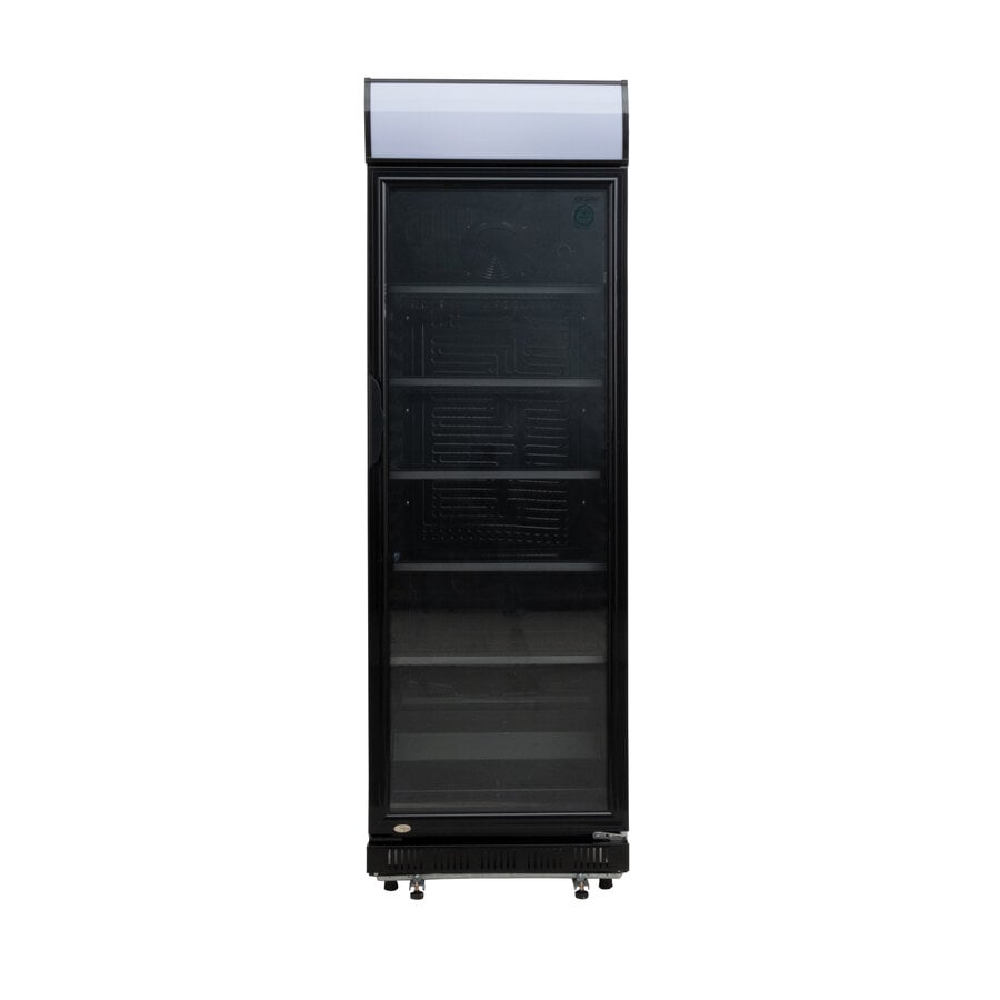Glass Door Cooler with Display - 300 Liters - Black - 192cm High