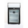 Exquisit Mini Display Cooler with Light Box - 50 Liters - Black/White - 78cm High