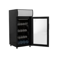 Réfrigérateur à porte vitrée avec affichage et serrure - 80 litres - Noir - Hauteur : 98 cm