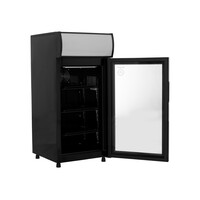 Kühlvitrine mit Glastür, Auslage und Schloss – 80 Liter – Schwarz – 98 cm hoch