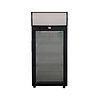 Exquisit Kühlvitrine mit Glastür, Auslage und Schloss – 80 Liter – Schwarz – 98 cm hoch