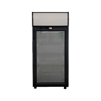 Kühlvitrine mit Glastür, Auslage und Schloss – 80 Liter – Schwarz – 98 cm hoch