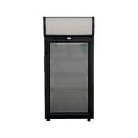 Réfrigérateur à porte vitrée avec affichage et serrure - 80 litres - Noir - Hauteur : 98 cm