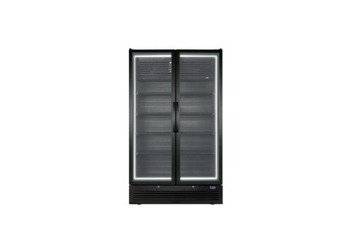  Husky Vitrine réfrigérée à double porte grand format | 771 litres | Noire | 1985 x 120 x 719 mm | Classe énergétique A 