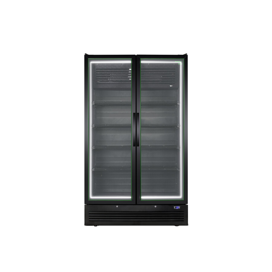 Grote Dubbeldeurs Displaykoeler | 771 Liter | Zwart | 1985x120x719 | Energieklasse A e