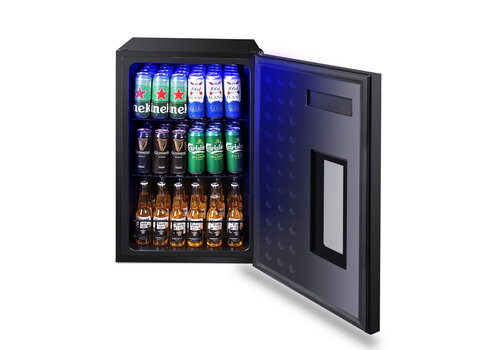  Husky Blast Cooler with Glass Door - 130 Liters - Black - 85cm High 