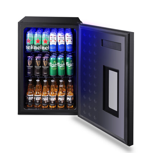  Husky Blast Cooler with Glass Door - 130 Liters - Black - 85cm High 