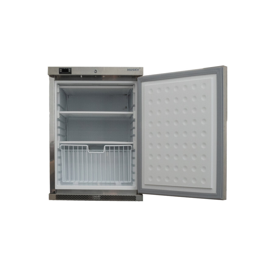 Congélateur sous plan professionnel avec serrure - 113 litres - Acier inoxydable - Hauteur : 84 cm